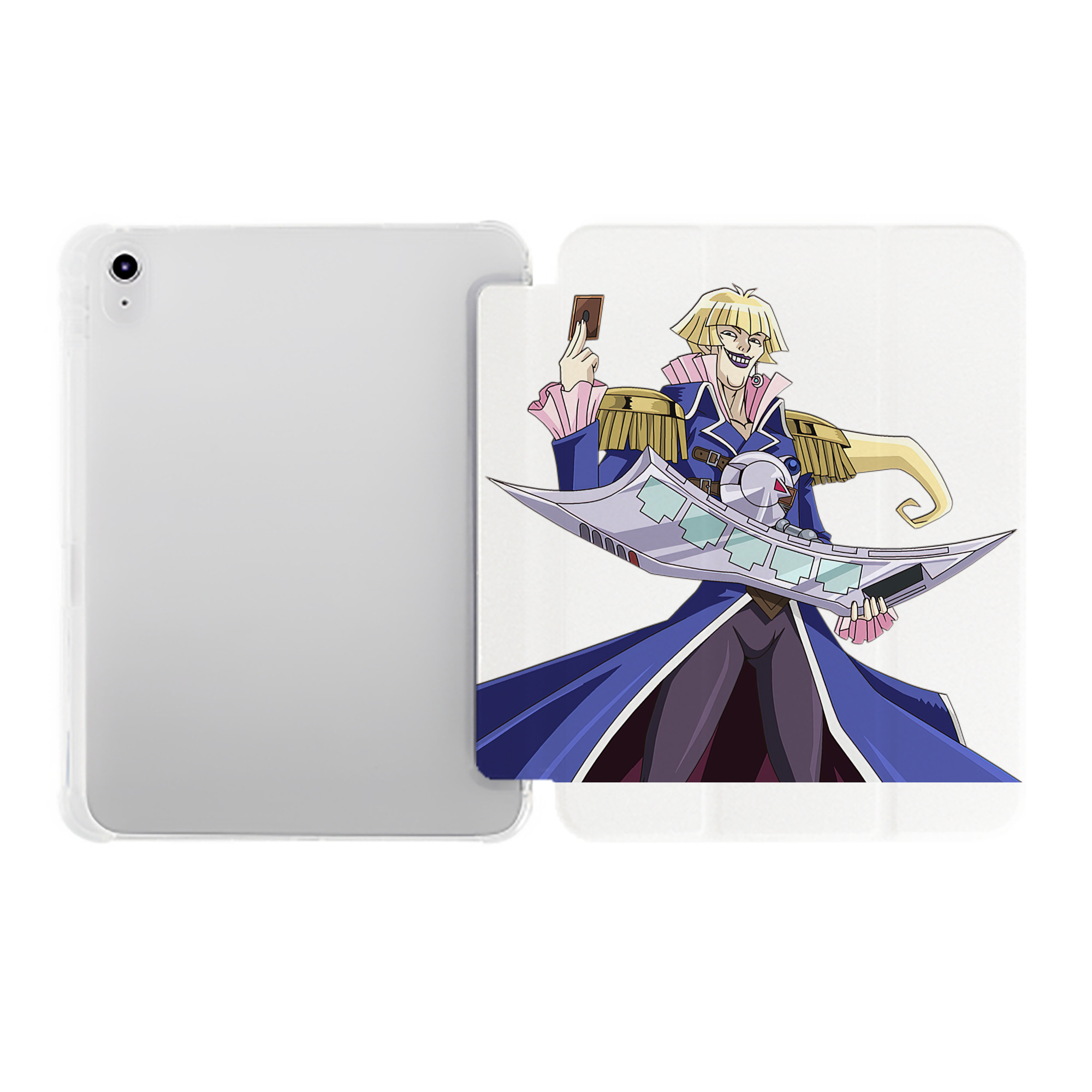（画像用） 遊☆戯☆王 Yu-Gi-Oh! IPad ケース ペン収納付き 三つ折りスタンド PUレザー×シリコン 対応機種9.5/10.5/10.9インチ
